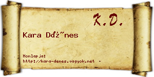 Kara Dénes névjegykártya
